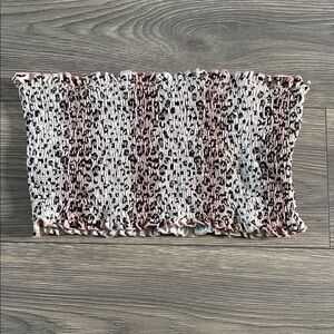 Trendy Smocked Leopard Print tube Top